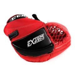 CCM Extreme Flex 4 Pro Stock Senior Goalie Catcher - Louis Domingue -Hockey Series Store ccm catchers ccm extreme flex 4 pro stock senior goalie catcher louis domingue red black full right 29069787529282